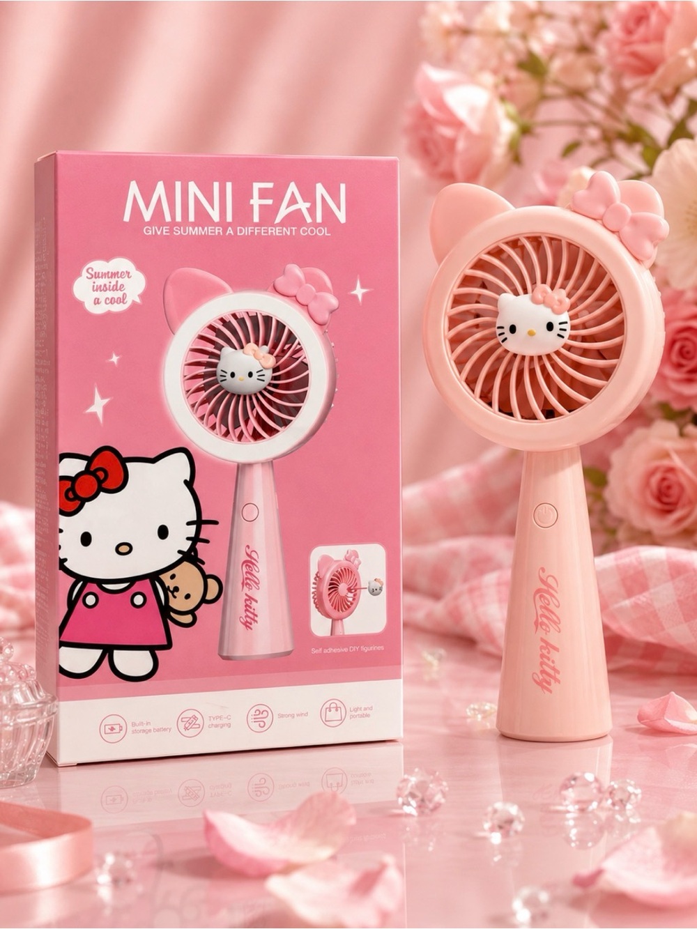 Hello Kitty Pink Mini Handheld Fan